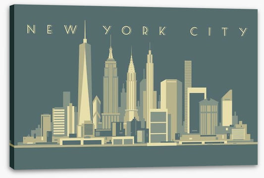 New York City deco skyline