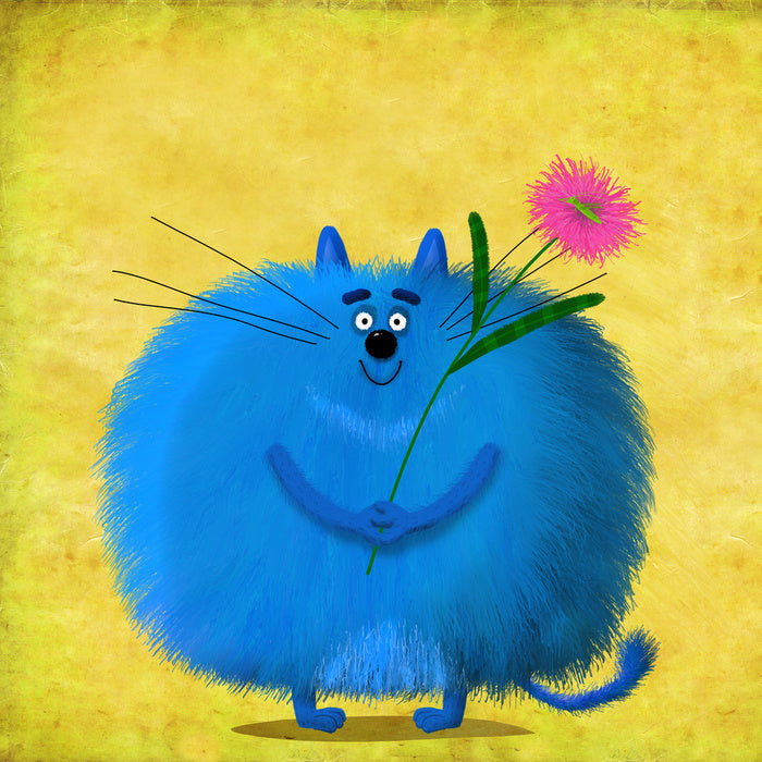 Fat blue cat