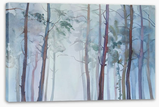 Foggy forest watercolour