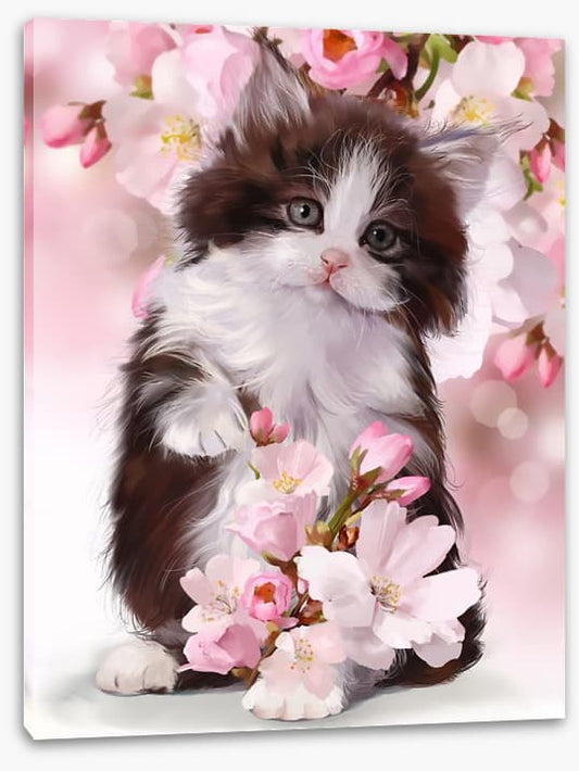Kitten in the blossom