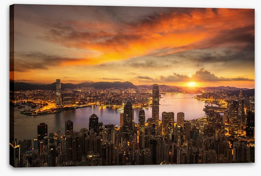Hong Kong city sunset
