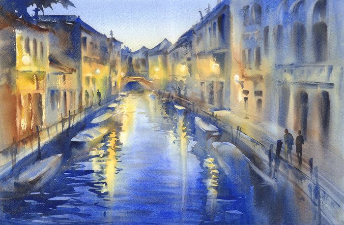 Blue dusk canal
