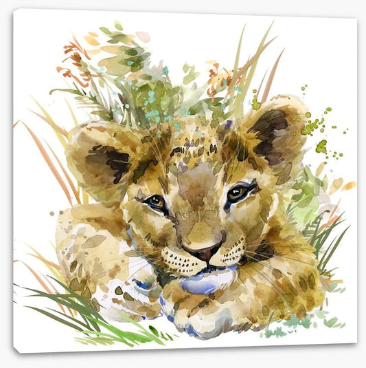 Lion cub in the grass