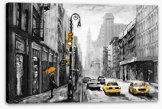 New York in the rain