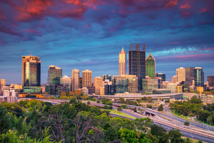 Perth city dusk