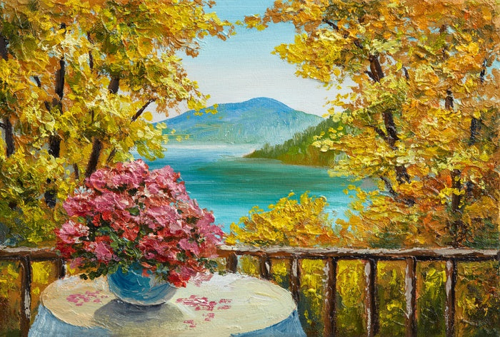 Beside the autumn lake