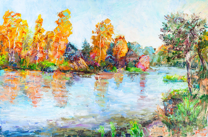 Autumn river reflections
