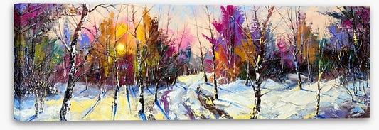 Sunset in Winter woods