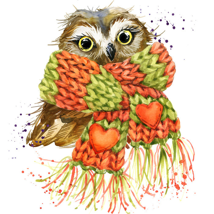 Cosy winter owl