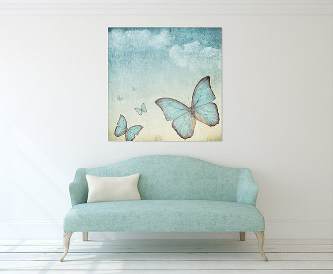 Vintage blue butterflies