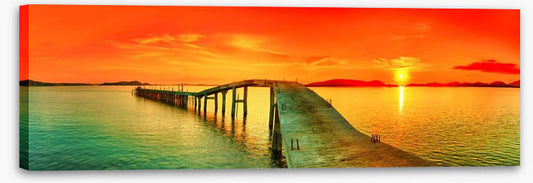 Sunset jetty panorama