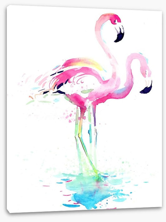 Pink flamingo watercolour