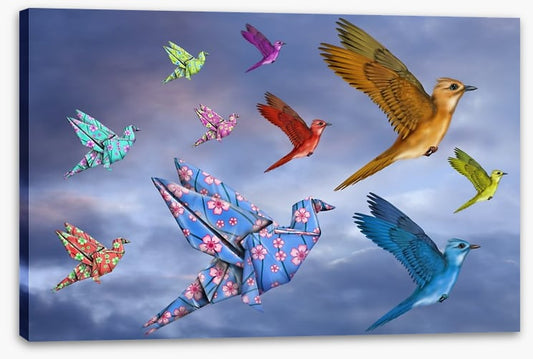 Origami bird dreamscape