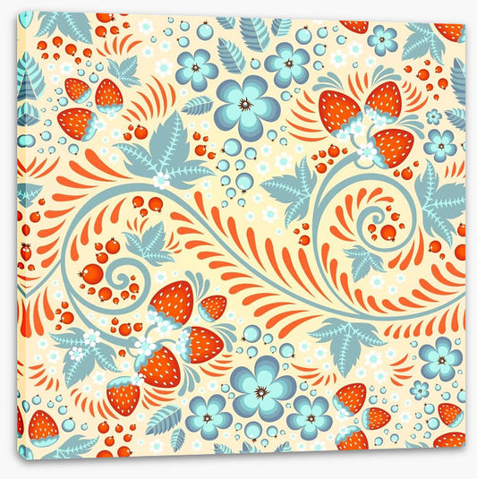 Strawberries and leaves