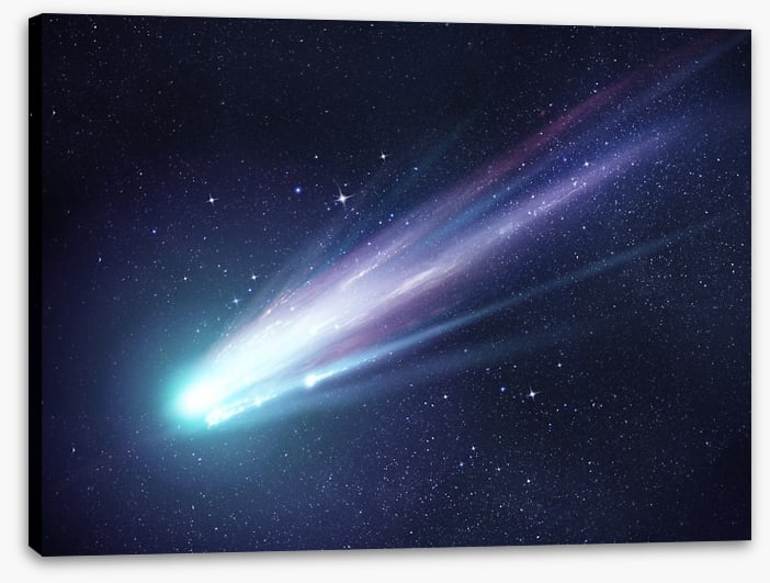 Bright glowing comet