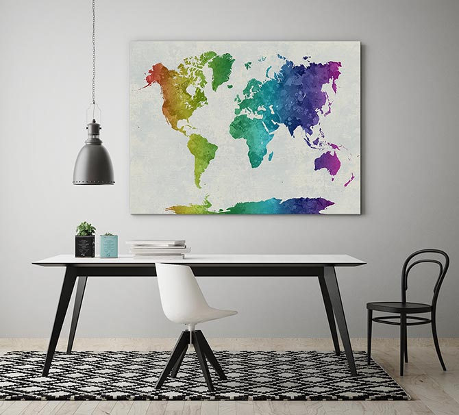 Rainbow world map