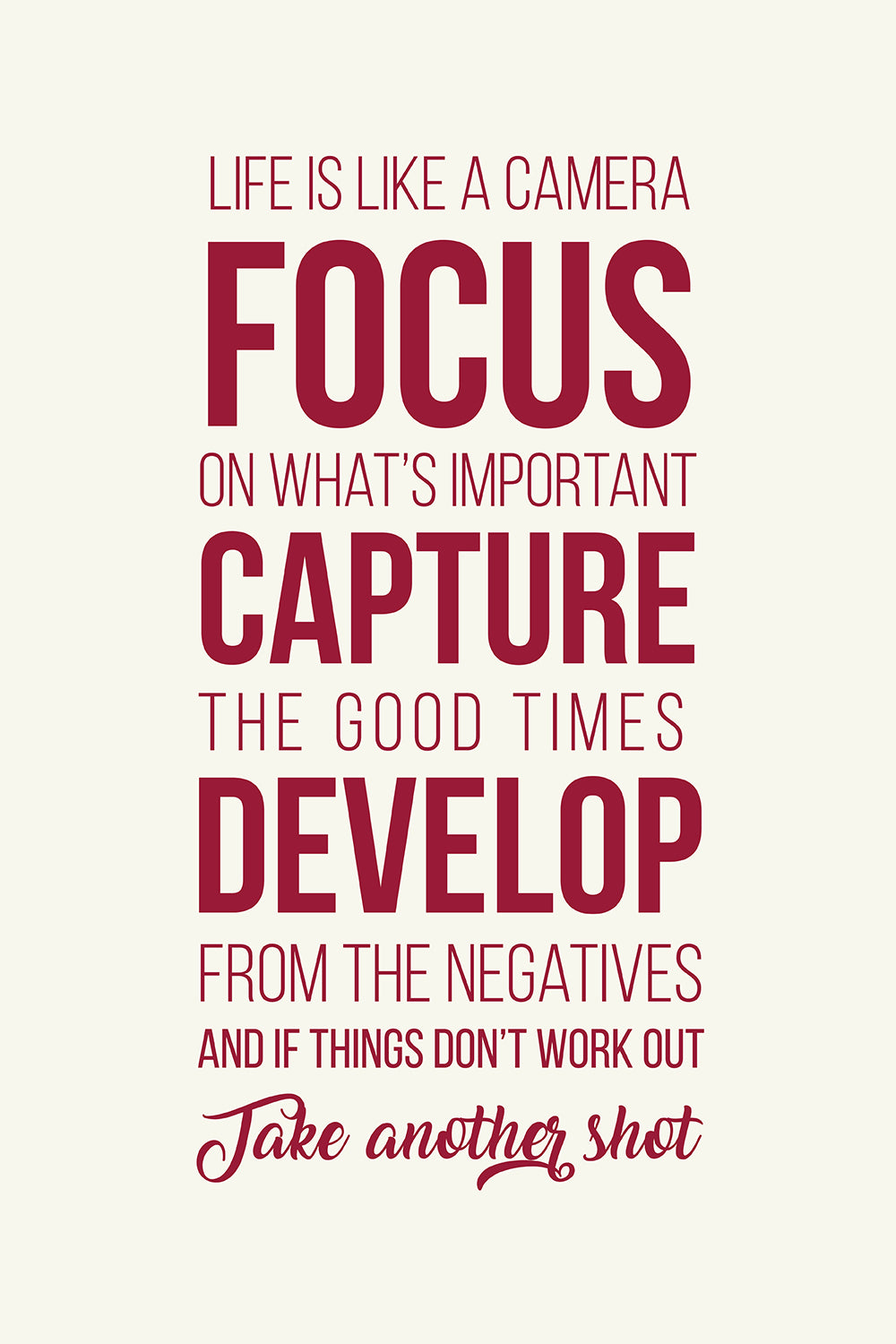 Life is like a camera
