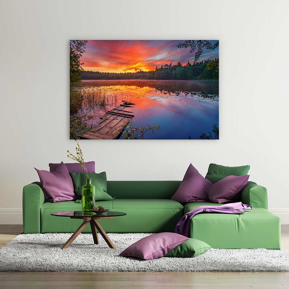 Lake on fire