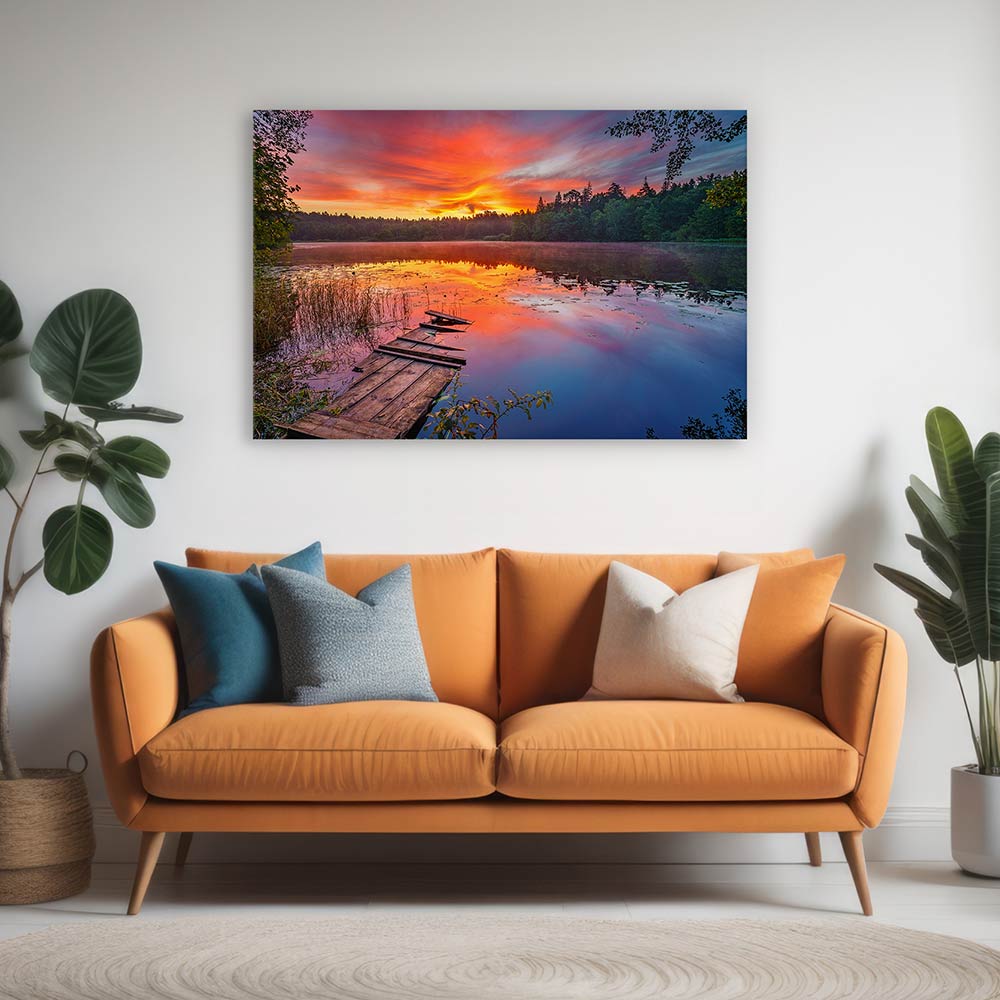 Lake on fire
