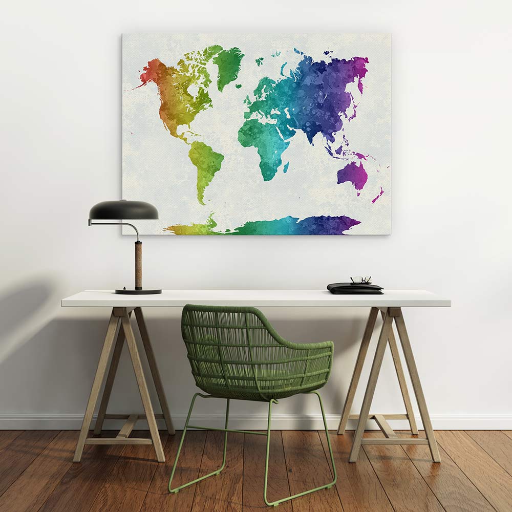 Rainbow world map