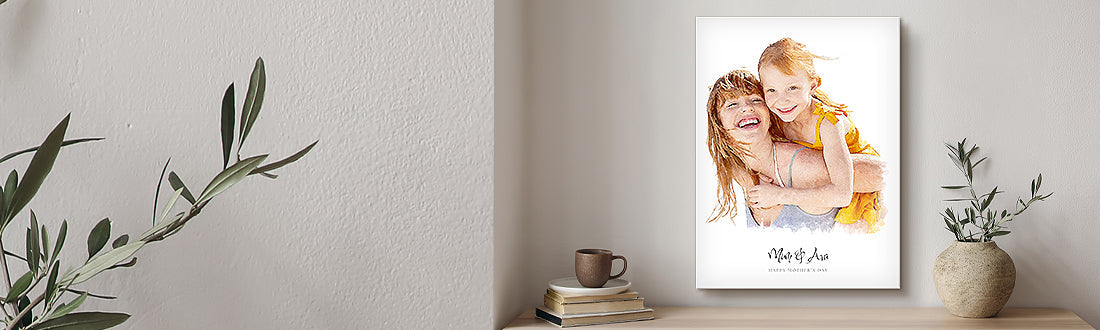 Mummy & Me Custom Portraits | Stretched Canvas & Framed Prints