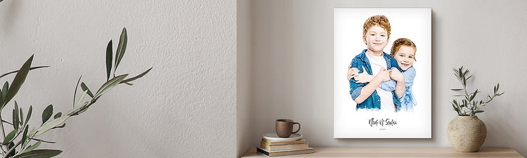 Children Custom Portraits | Stretched Canvas & Framed Prints