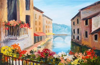 Flowers by the canal