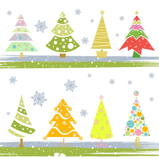 Festive tree snowflakes