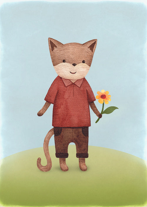 Yellow flower cat