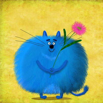 Fat blue cat