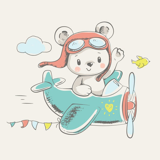 Bear flies the plane
