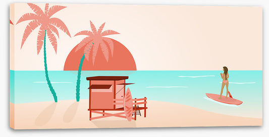 Pink sunset paddle
