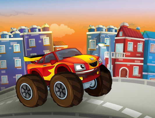 Monster truck in town