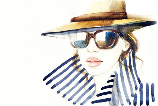 In nautical stripes