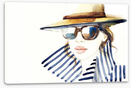 In nautical stripes