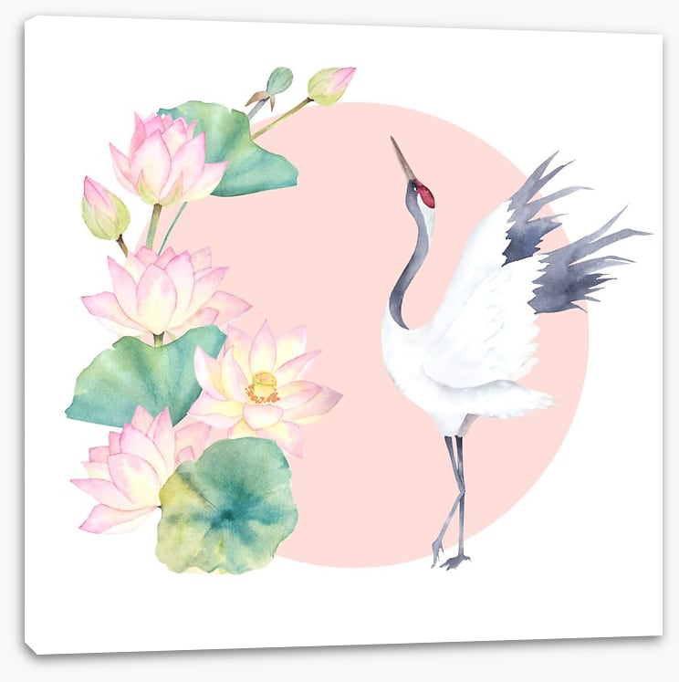 Pink lotus crane