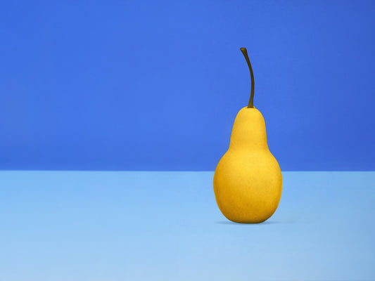 Cool blue pear