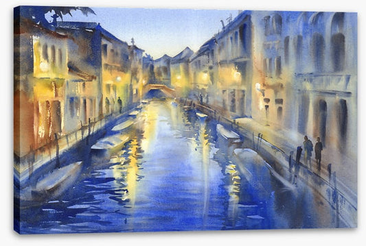 Blue dusk canal