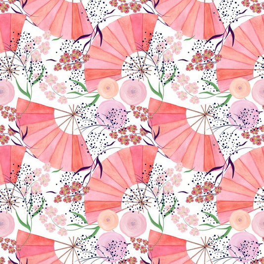 Floral folding fans