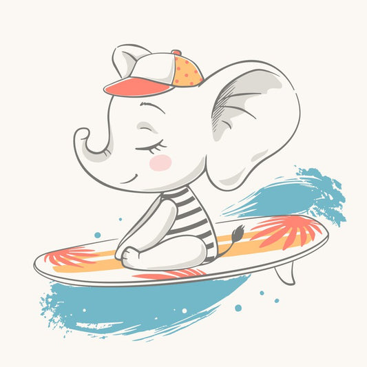 Surfing elephant