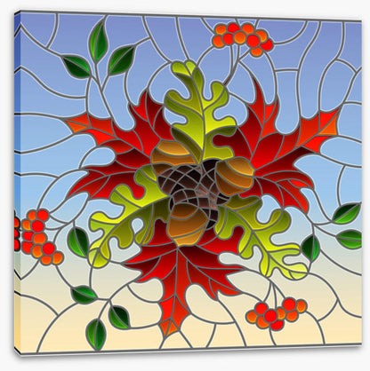 Autumn acorn window