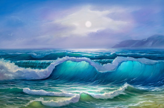 Moonlit waves
