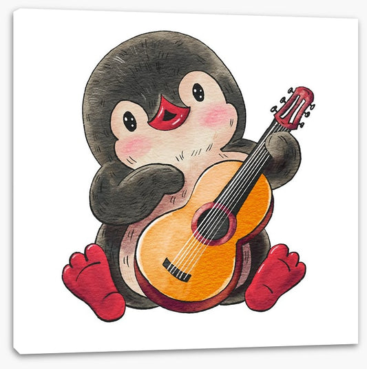 Pingu plays guitar