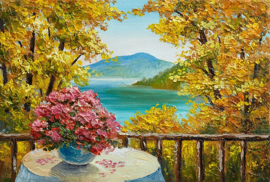 Beside the autumn lake