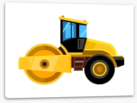 Yellow road roller