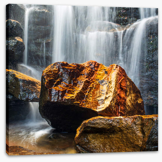 Golden rock waterfall