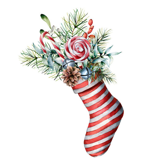 In the striped stocking