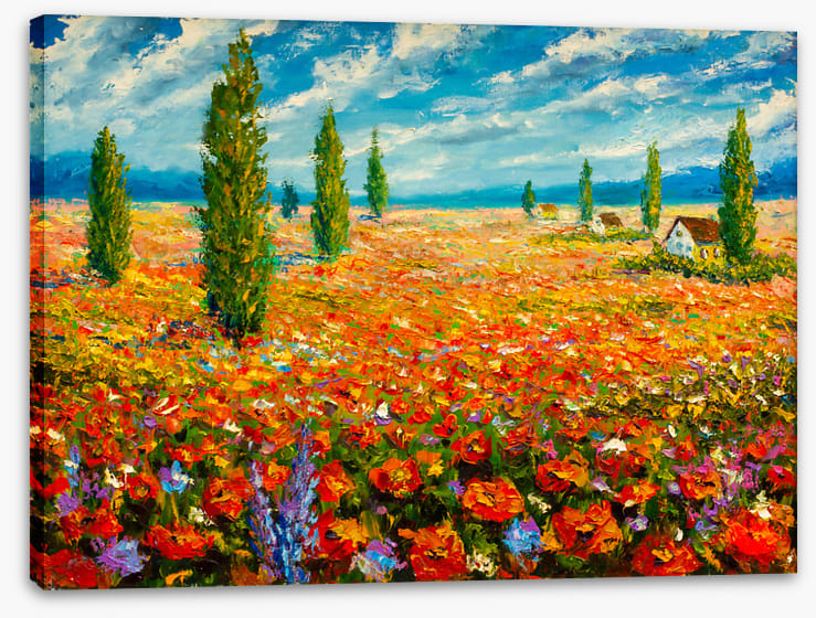 Poppy meadow poplars
