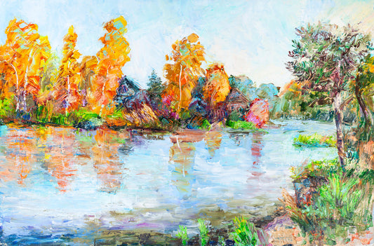Autumn river reflections