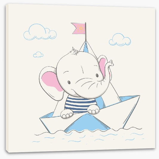 Elephant sets sail